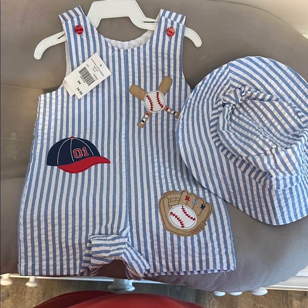 Baseball Baby Romper with Hat